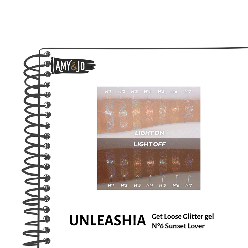 [UNLEASHIA/アンリシア] ゲットルーズグリッタージェル#06サンセットラバー_Get Loose Glitter gel Nº 6 Sunset Lover
