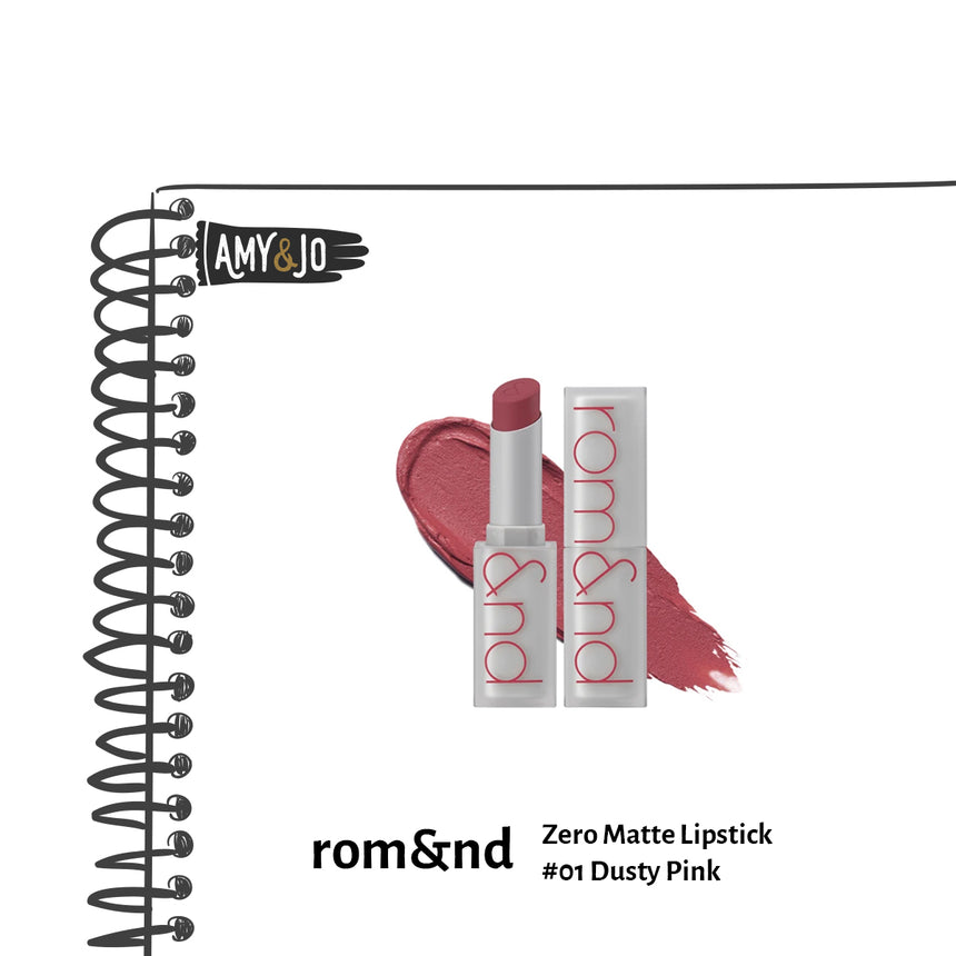 [ROMAND/ロムアンド] ゼロマットリップスティック＃01ダスティピンク_Zero Matte Lipstick #01 Dusty Pink