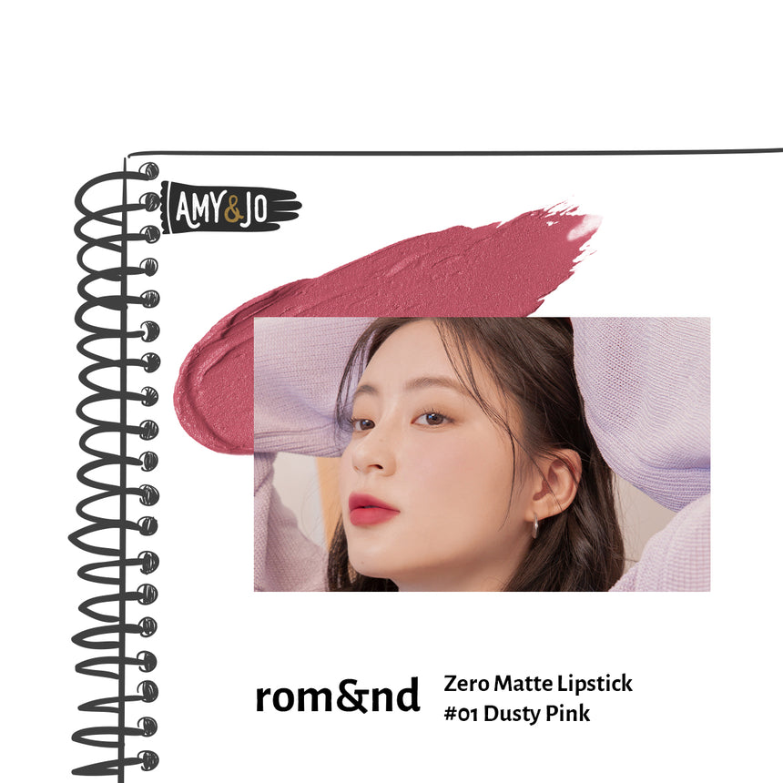 [ROMAND/ロムアンド] ゼロマットリップスティック＃01ダスティピンク_Zero Matte Lipstick #01 Dusty Pink